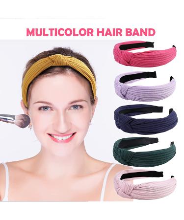 10 Pack Knotted Wide Headbands for Women & Girls - Cute Non-Slip Hair Accessories in Solid Colors - Buy Online on GoSupps.com