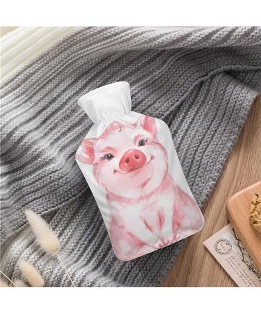 Cute Pig Hot Water Bottle with Plush Cover - Hand Warmer for Adults & Children - 26.5x15.3cm - International Shipping - Buy Online on GoSupps.com