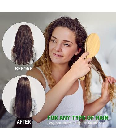 MRD Natural Bamboo Hair Brush Set - Wide-Tooth Paddle Comb for Women Men Kids - Ideal for Thick Thin Curly Dry Hair - No Bristle Detangling Kit - Buy Online on GoSupps.com