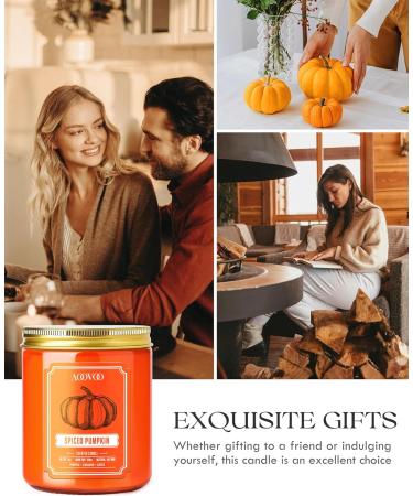 AOOVOO Spiced Pumpkin Candle - Premium Fall Soy Candles Scented Aromatherapy Candle for Women - 9 OZ - Buy Online on GoSupps.com