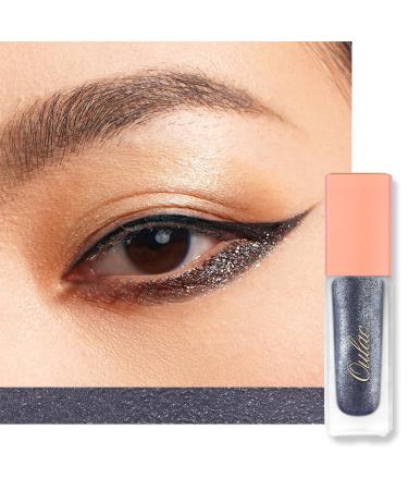 Oulac Liquid Glitter Eyeshadow Black Silver Eyeshaow Shimmer Eyeshadow & Eyeliner with Fine Sparkle Blendable Sparkly Smokey Eye Make-up Crease Resistant Non-Greasy Vegan 5.4g Light Year (12)