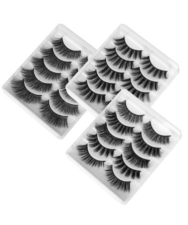 Wrong eyelash 3D natural thick long artificial eyelashes handmade for eyelashes extension 15 pairs black 5 styles lashes makeup cosplay - Buy Online on GoSupps.com