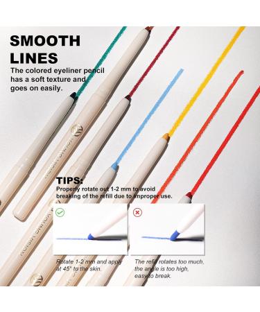 Colored Eyeliner Pencils Set - Quick Dry Eye Liner for Women 12 Colors Retractable Eye Makeup Liners Precision Tip Glides On Easily to Create Any Look Frifer - Buy Online on GoSupps.com