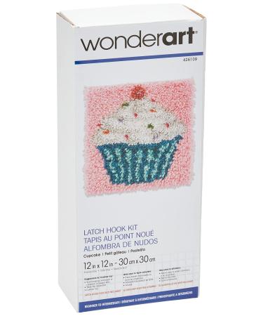 Wonderart Cupcake Latch Hook Kit  12 X 12 Cupcake 12 X 12