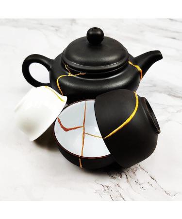 MUFUN Kintsugi Repair Kit - Gold Powder Glue for Meaningful Pottery, Includes 2 Practice Ceramic Cups - Buy Online on GoSupps.com