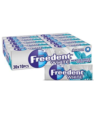 FREEDENT WHITE - Chewing Gum Sans Sucre - Go t Menthe Douce - 30 Paquets de 10 Drag es - Grand Format 300 Drag es - 420g White Menthe Douce