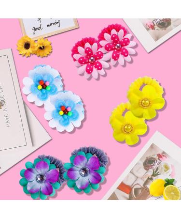 Candygirl Elastic Hair Ties for Baby Girls | 50 PC Flower Hair Bands & Ponytail Holders for Children | Sweet Toddler Hair Loops - Buy Online on GoSupps.com