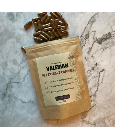 Cupplement - 4 sachets of Valerian 60 Capsules - Free Pill Box - Extract 10:1 - 400MG - Powder Free 125 500 Tea or Drops - Tablets - Supplement - Superfoods - Valerian Root - - Buy Online on GoSupps.com