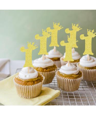 Ercadio 24 Pack Number 1 Cupcake Toppers 1st Birthday Cupcake Toppers Gold Glitter Number 1 Cupcake Picks First Happy Birthday Decorations for Baby Shower Anniversary Party Cake Supplies 1 Gold - Buy Online on GoSupps.com