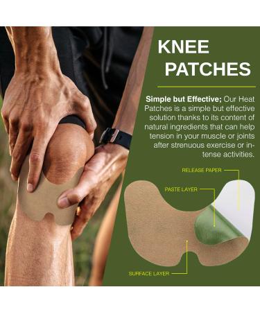 Extra Strength Herbal Heat Patches for Knee Back Neck & Shoulder - Muscle & Joint Pain Relief with Wormwood Extract - Buy Online on GoSupps.com