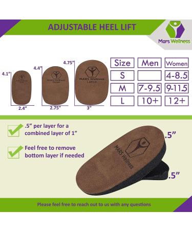 Adjustable 1 Inch Orthopedic Heel Lift for Heel Pain and Leg Length Discrepancies - Large - Pack of 1 - Buy Online on GoSupps.com