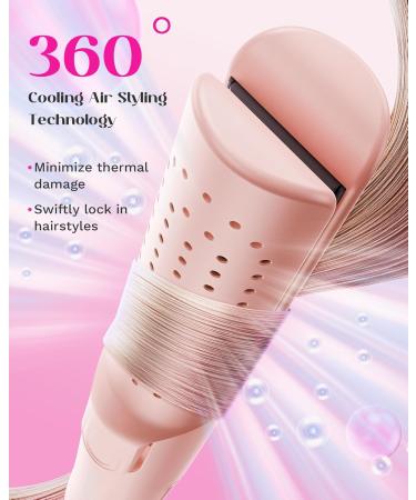 Wavytalk 1 Inch Curling Iron & Hair Straightener 2-in-1 | Airflow Styler with 360 Cooling | Perfect Curls for All Hair Types - Pink - Buy Online on GoSupps.com