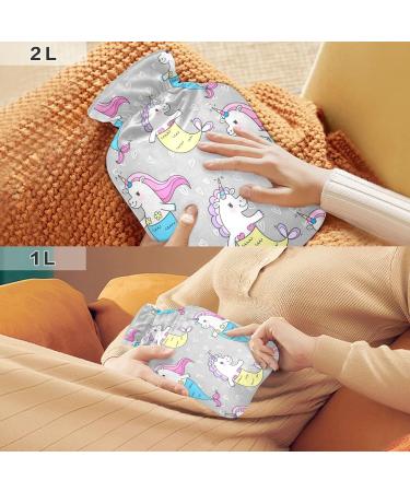 Unicorn Mermaid Hot Water Bottle with Cover - Soft & Warm for Winter Relief | 1L for Bed Hand Neck & Shoulders - Buy Online on GoSupps.com