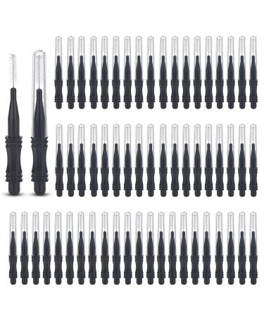 60 Pieces Micro Eyebrow Brush with Cap Brow Lamination Brush Mascara Brush Eyelash Spoolie Brush Tool for Lash Filler Lifting Extension - Black