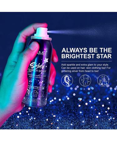 Body Glitter Spray - Shimmery Spray for Skin, Face, Hair & Clothing | Waterproof Hairspray for Festival & Stage Makeup - Buy Online on GoSupps.com