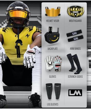 Loudmouth Football Mouth Guard 3D Chrome Grillz Football Mouthpiece Mouth Guard Football Accessories - 3d Grillz - Chrome Black/Silver - Buy Online on GoSupps.com