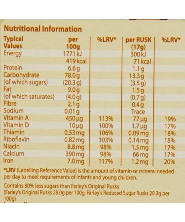 Heinz Farley's Original Reduced Sugar Rusks 4-6 Months and Above 150g (Pack of 6) - Buy Online on GoSupps.com