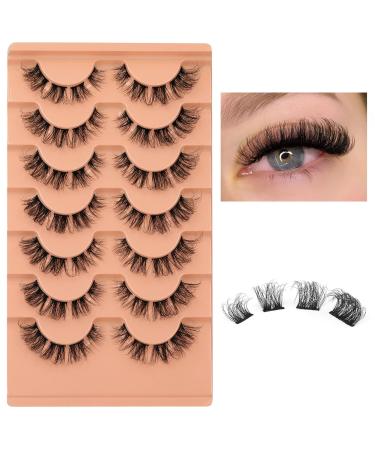 Cluster Natural Lashes D Curl Wispy Individual Strips False Eyelashes - Eefofnn DIY Lash Extensions Multipack - Buy Online on GoSupps.com
