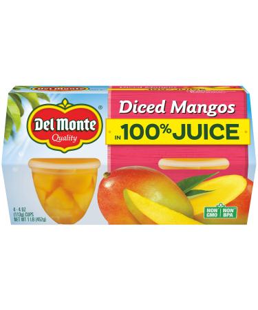 Del Monte, Diced Mangos in Juice, 4 Oz, Pack of 4