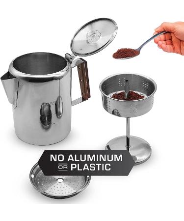 COLETTI Bozeman Camping Coffee Percolator - 9 Cup Campfire & Stovetop Percolator - Buy Online on GoSupps.com