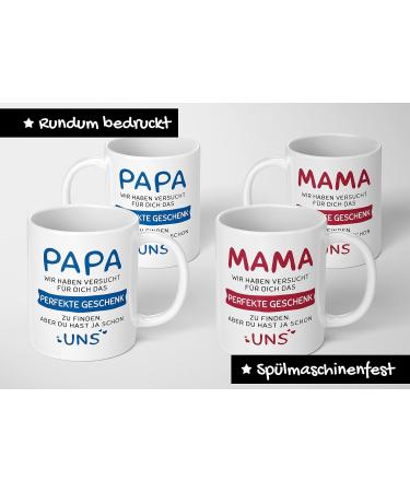 Unique Mama Papa Gift Set - Perfect Christmas Gifts for Parents & Kids | Ceramic Cups with Heartfelt Sayings - 2 Set (330ml) - We - Red & Blue - Buy Online on GoSupps.com