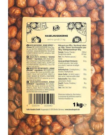 KoRo - Extra large hazelnuts 1 kg - Hazelnuts without shells and without additives - Buy Online on GoSupps.com