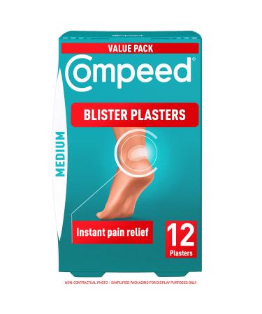 Compeed Medium Size Blister Plasters  12 Hydrocolloid Plasters  Foot Treatment  Heal Fast  100% Plastic Free Carton Pack 12 Count (Pack of 1) 12 Count (Pack of 1) Active