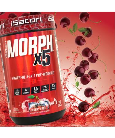 iSatori Morph X5 Intense Pre Workout with Beta Alanine Creatine Magnapower Citrulline Malate- Nitric Oxide Flow & Pump Supplement for Energy Endurance and Strength Cherry Frost (20 Servings) - Buy Online on GoSupps.com