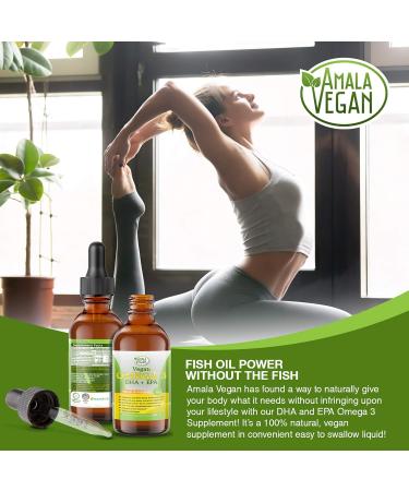 Potent & Organic Vegan Omega 3 Liquid Supplement: Better Than Fish Oil! Plant Based Water Extracted Algae Oil- DHA EPA DPA Fatty Acids- Non GMO- Supports Immune Heart Brain & Joint Health-60 Doses - Buy Online on GoSupps.com