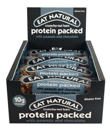 Eat Natural 12 Pack Crunchy Nut Bars with Peanuts and Chocolate 45g