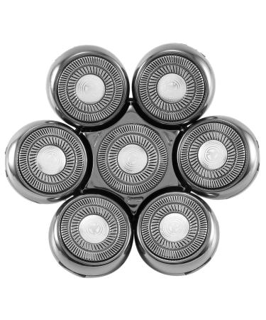 Qiaohome Replacement Cutter Head For Electric Shaver For Men Beard Trimmer Wet and Dry 7D Floating Heads Blade Silver