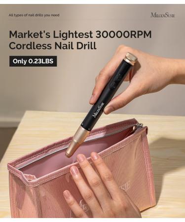 MelodySusie 30000RPM Portable Electric Nail Drill - Cordless Rechargeable Efile Kit for Professional Manicure & Pedicure - Perfect for Acrylic & Gel Nails - Buy Online on GoSupps.com