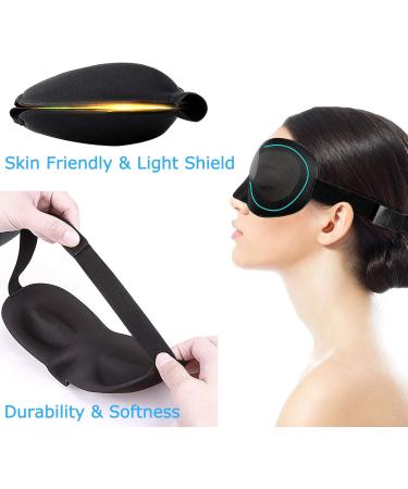 3D Contoured Sleep Mask No Pressure on Eyes NO Light Leakage Ultralight and Super Soft Eye Mask with Adjustable Strap Great for Traveling/Nap Black - Buy Online on GoSupps.com