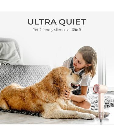 TYMO Ionic Hair Dryer - Fast Drying Low Noise Lightweight Professional Blow Dryer with 300M Negative Ions Perfect for Women - Gold Blush - Buy Online on GoSupps.com