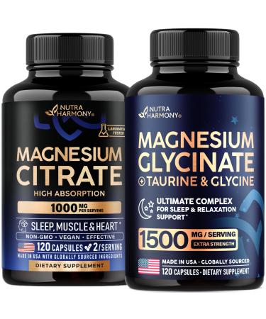 Magnesium Citrate & Magnesium Glycinate with Glycine Capsules