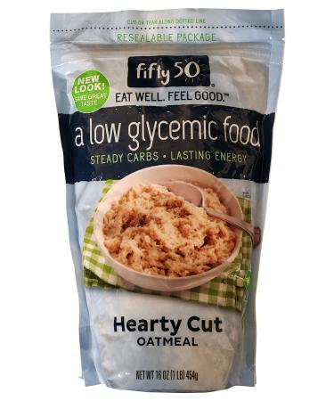 Fifty 50 Low Glycemic Hearty Cut Oatmeal 100% Whole Grain 16 oz (454 g)