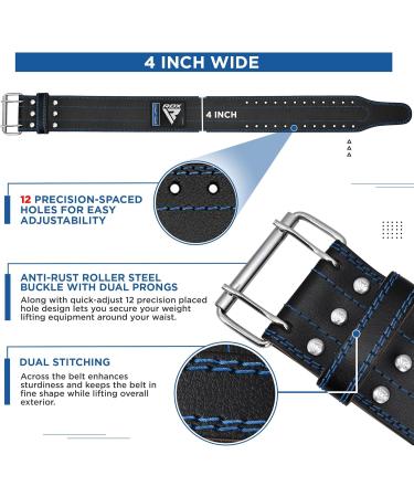 RDX 4 Weight Lifting Training Belt - IPL UPA Approved Adjustable 12 Holes Powerlifting & Bodybuilding - Padded Fitness Belt for Men & Women Blue X-Small - Buy Online on GoSupps.com