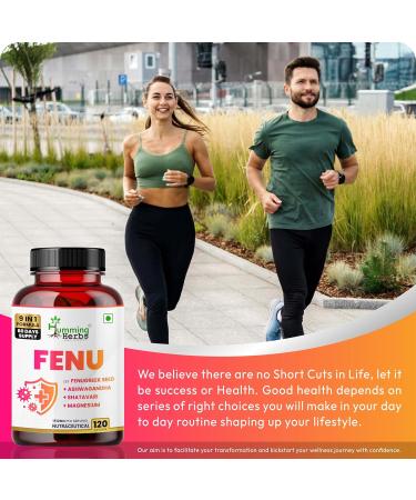 Humming Herbs Fenugreek Seed Extract Complex with Ashwagandha Shatavari Safed Musli Magnesium Zinc Vitamin D3 B6 & Folate 1512 mg per Serving 120 Capsules (60 Days) - Buy Online on GoSupps.com