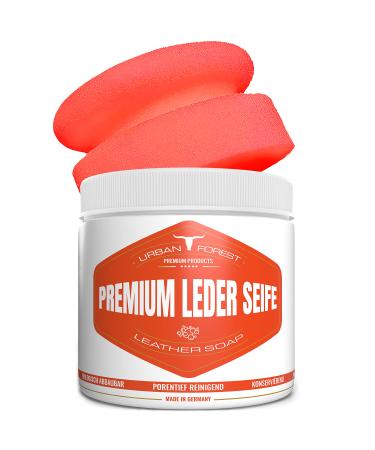 Leather soap leather cleaner including hand sponge leather care for leather cleaning of leather products as a saddle soap & upholstered cleaner & as Sparset from Urban Forest 500ml Sparset Leder soap + hand sponge