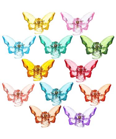 24 Pieces Clear Butterfly Hair Claw Clips - Non-Slip Jaw Clips for Girls & Women - Colorful Hair Accessories - Assorted Colors - Pack of 1 - Buy Online on GoSupps.com