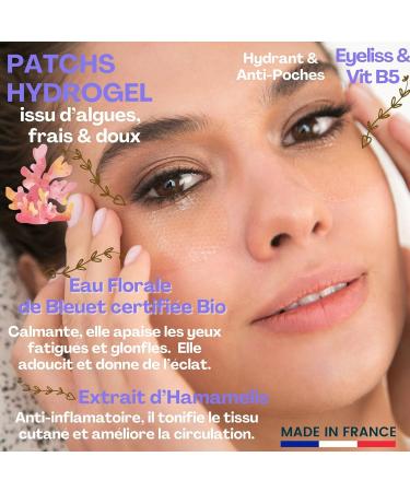 Littorelle 1x Eye Mask Hydrogel Patches with Cornflower Floral Water - Made in France - Moisturise Soothe and Illuminate the eyes - Anti-dark circles - Anti-puffiness - Tired Eyes Care - Buy Online on GoSupps.com
