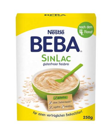 Buy Nestl BEBA SINLAC Gluten-Free Rice Porridge - Soy-Free & Milk-Free Powder (Pack of 9 x 250g) - International Shipping Available - Buy Online on GoSupps.com