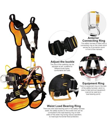 Enjohos Full Body Climbing Belt - Safe & Comfortable for Mountaineering Tree Climbing & Fire Rescues | High-Strength Polyester with Removable Seat Belt - Buy Online on GoSupps.com
