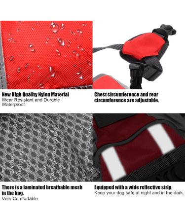 Cyrank Dog Hiking Backpack Dog Backpack Harness Dog Saddle Bag with Side Pockets for Small Medium Large Dogs(S-Red) S Red - Buy Online on GoSupps.com