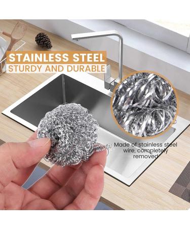 tesrgre 16 PCS Stainless Steel Sponges Scrubbers Utensil Scrubber Scouring Pads Ball for Removing Rust Dirty Cookware Cleaner - Buy Online on GoSupps.com