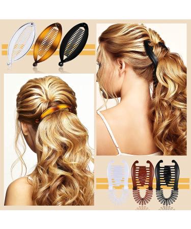 18-Piece Banana Hair Clips Set for Women & Girls - Classic Comb Designs - Ponytail Holder & Fishtail Clips - 6 Styles Available - Buy Online on GoSupps.com