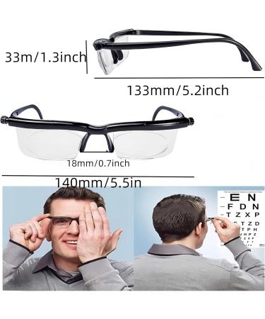 Adjustable Focus Reading Glasses -6BIS+3 | Myopia Correction Unisex Dial Adjustable | Includes Suede Cloth - Buy Online on GoSupps.com