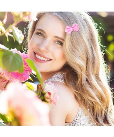 OIIKI 50 PCS Self Hinge Plastic Bow Hair Barrettes - Cute 80s 90s Vintage Hair Clips for Girls Kids - Mix Color - Buy Online on GoSupps.com