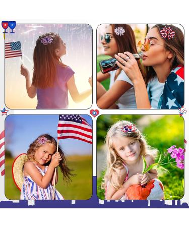 24 Pcs Patriotic 4th of July Hair Bows Clips - Independence Day Hair Accessories for Girls - Buy Online on GoSupps.com