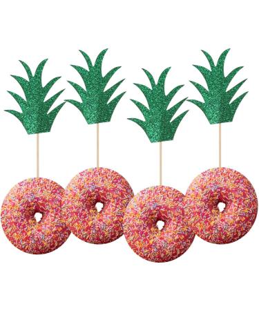 HomeSoGood 48PCS Pineapple Cupcake Toppers Pineapple Donut Theme Tropical Green Cake Decorations - Buy Online on GoSupps.com